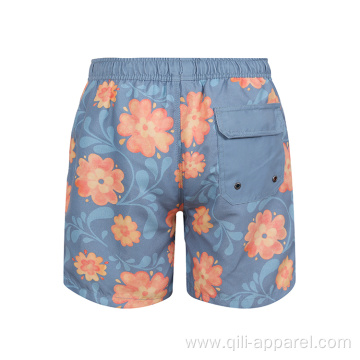 Sport Style Printed Swimming Trunks Floral Beach Shorts